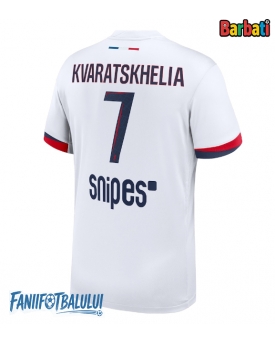 Paris Saint-Germain Khvicha Kvaratskhelia #7 Tricou Fotbal Replică 2025-26 Barbati Deplasare